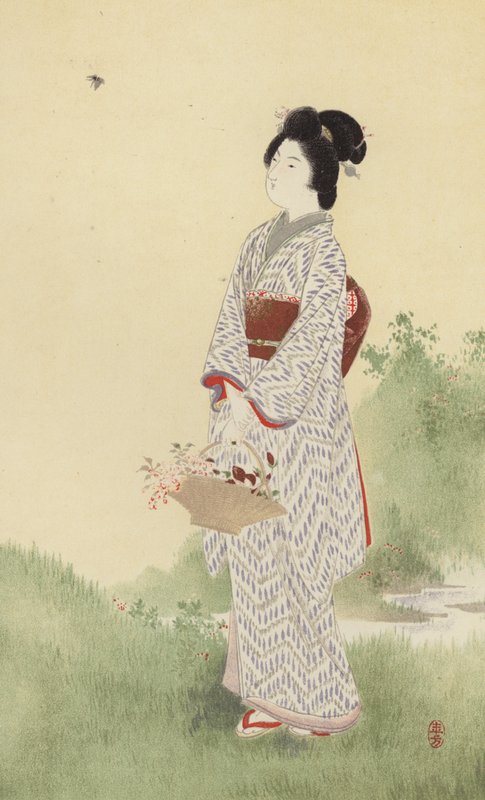 Bir Japon Kızı (kromolitho) by Japanese School