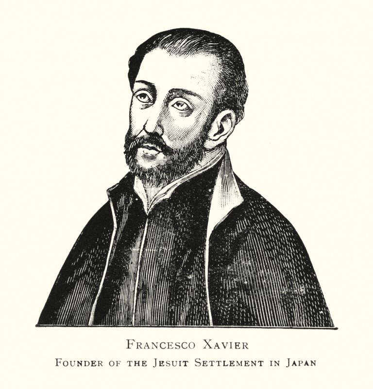 Francesco Xavier, Japonya'daki Cizvit Yerleşiminin Kurucusu (lito) by Japanese School