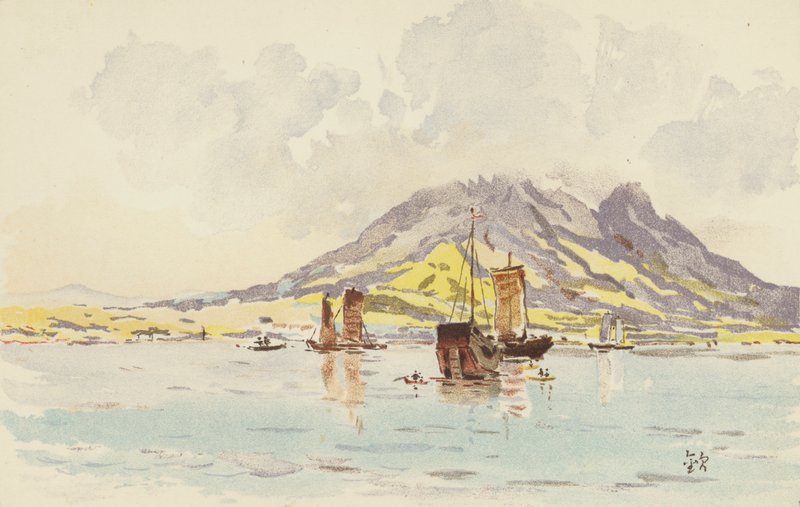 Ho-shang-shan, Ta-lien-wan'dan (kromolitho) görüntülendi by Japanese School