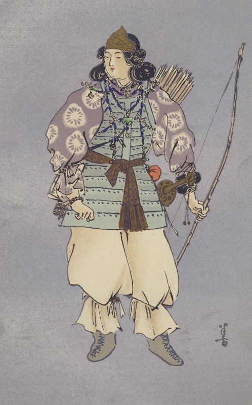 MS 200'de Kore Seferini yürüten İmparatoriçe Jingo (kromolitho) by Japanese School