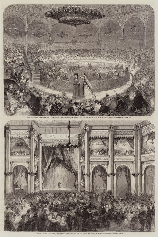 Schiller Festivali gravürü by Jean Adolphe Beauce
