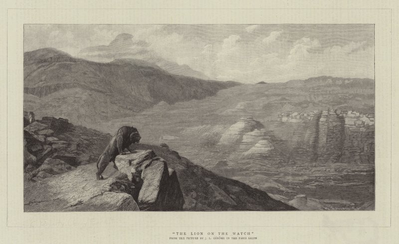 nöbetteki aslan by Jean Leon Gerome