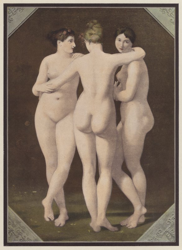 Üç Güzeller (renkli taş) by Jean Baptiste (after) Regnault