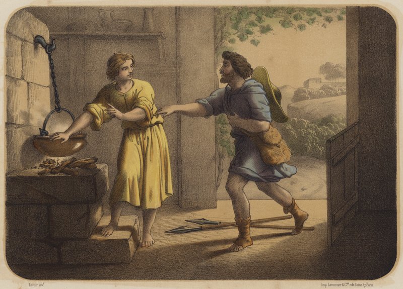 Yakup ve Esav by Jean Baptiste Auguste Leloir