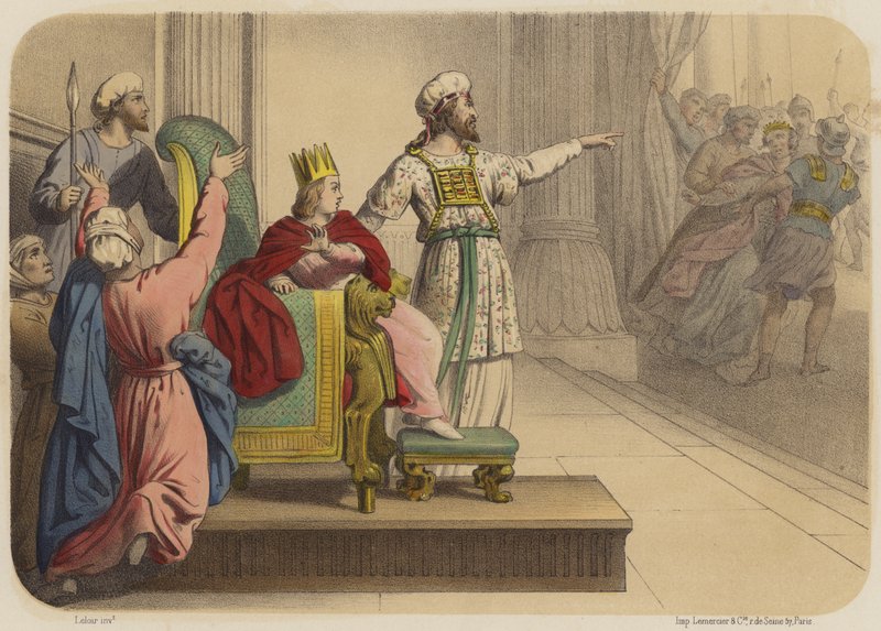 Joash Kral İlan Ediyor by Jean Baptiste Auguste Leloir