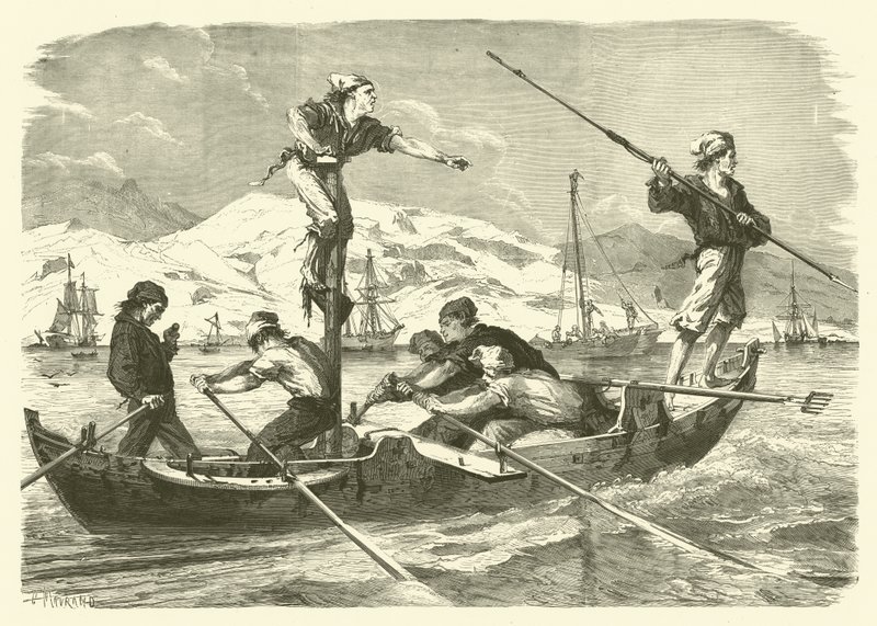 Sicilya kıyılarında kılıç balığı avı (gravür) by Jean Baptiste Henri Durand Brager