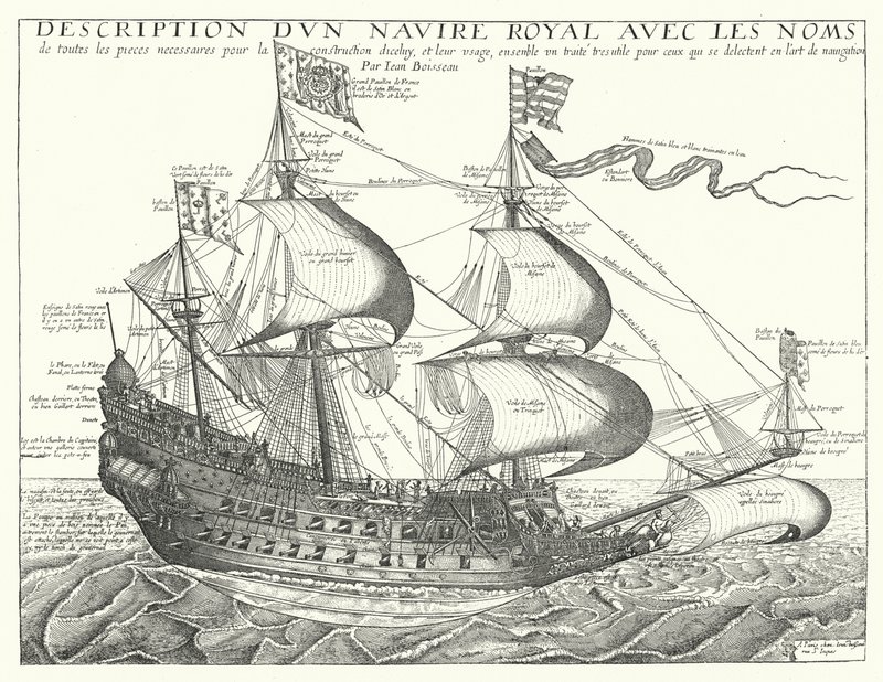 Fransız savaş gemisi, c1657 by Jean Boisseau