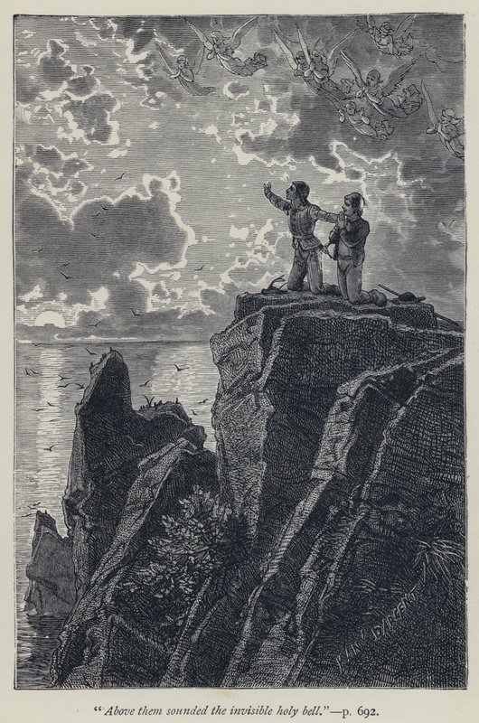 "Üstlerinde görünmez kutsal çan çaldı" (gravür) by Jean Edouard Dargent