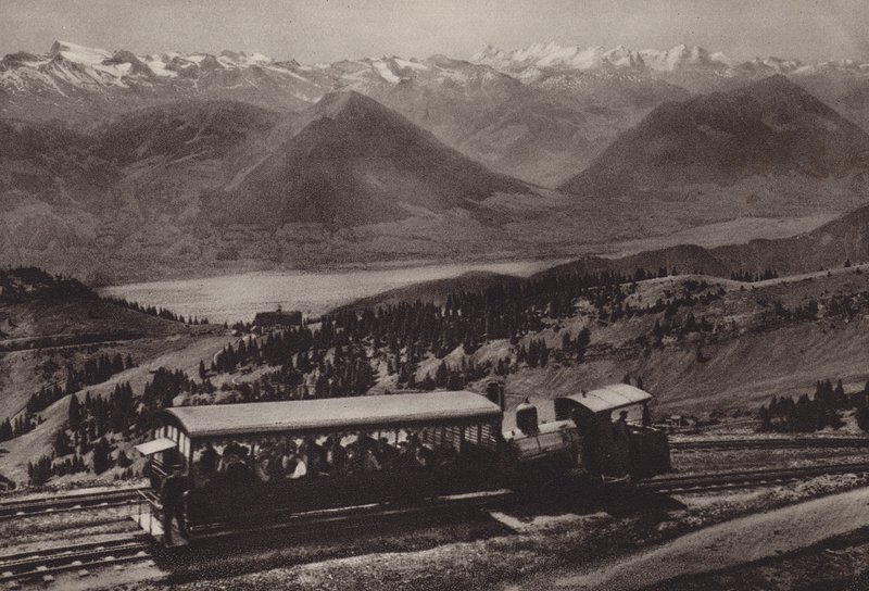 Rigi Kulm istasyonunda (s/b fotoğraf) by Jean Gaberell