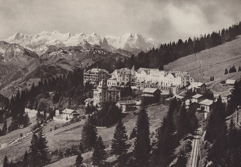Grand Hotel, Rigi Kaltbad, dişli demiryolu Vitznau Rigi Kulm