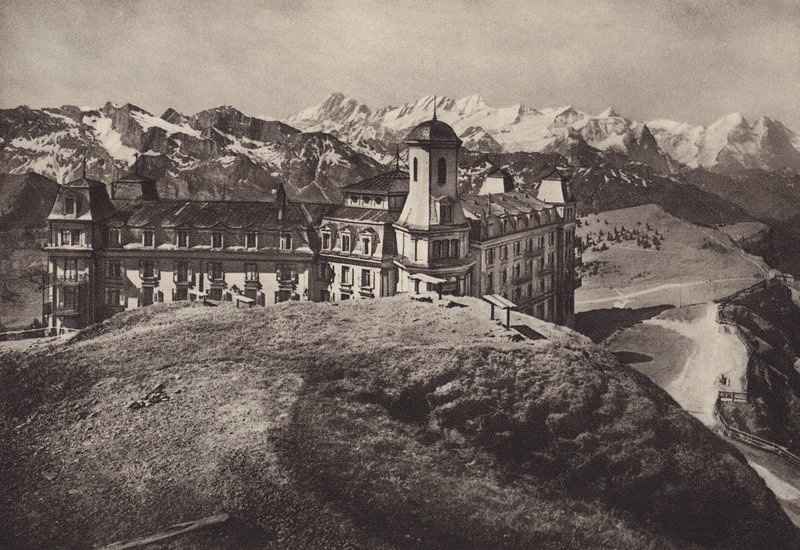 Hotel Rigi Kulm, Bernese Alpleri manzarası (s/b fotoğraf) by Jean Gaberell