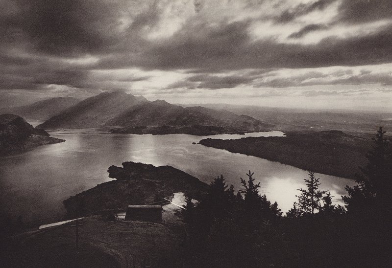 Rigi Kaltbad, Känzeli manzaralı akşam havası (s/b fotoğraf) by Jean Gaberell
