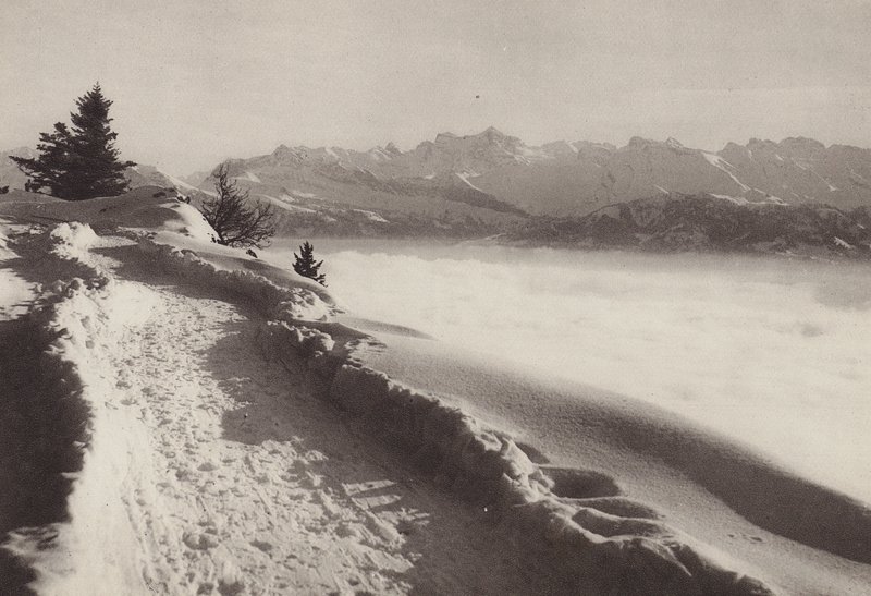 Rigi Kaltbad, güneşli bir kış günü (s/b fotoğraf) by Jean Gaberell