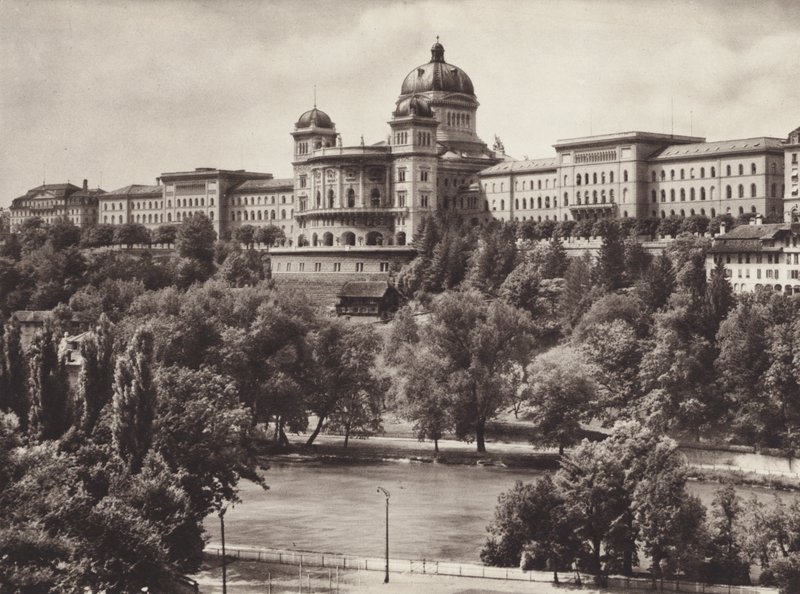 İsviçre: Bern, İsviçre Federal Sarayı (s/b fotoğraf) by Jean Gaberell