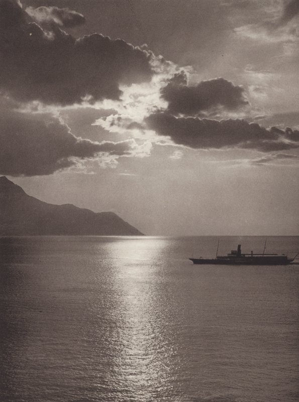 İsviçre: Cenevre Gölü, akşam (s/b fotoğraf) by Jean Gaberell