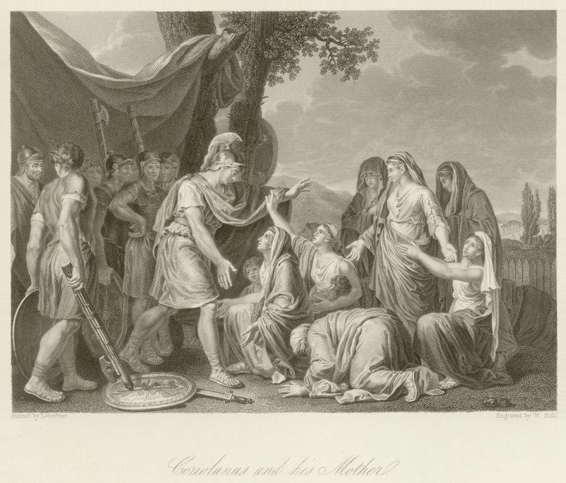 Coriolanus ve annesi by Jean Jacques Francois Lebarbier