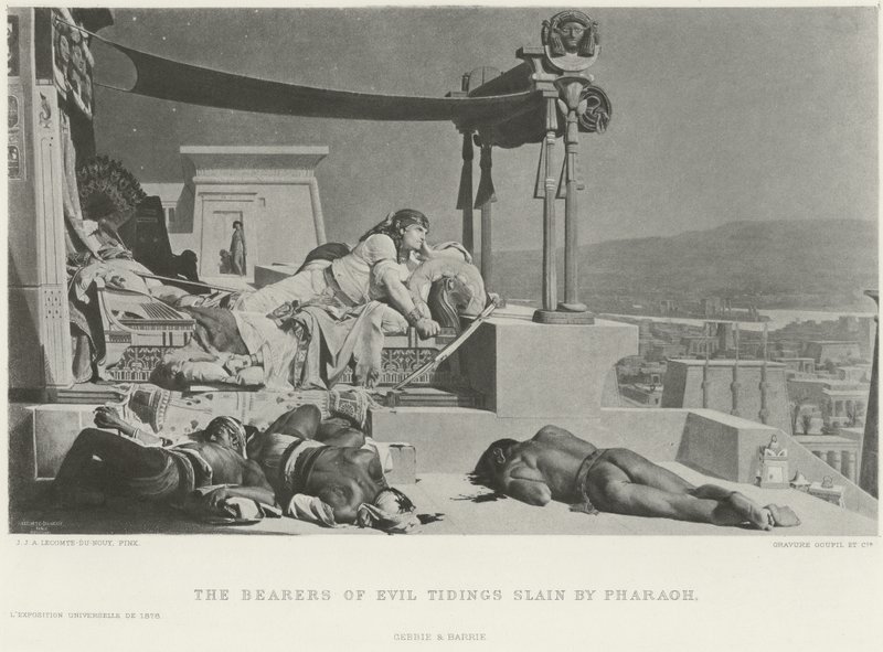 The bearers of the evil tidings slain by Pharaoh (gravure) by Jean Jules Antoine Lecomte du Nouy