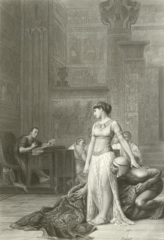 Kleopatra ve Sezar (gravür) by Jean Leon (after) Gerome
