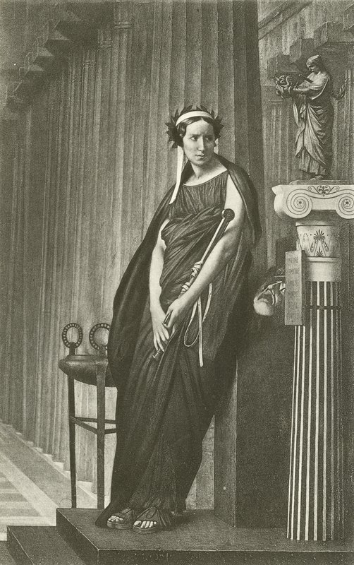 Yunan Trajedisinin İlham Perisi olarak Rachel (gravür) by Jean Leon Gerome
