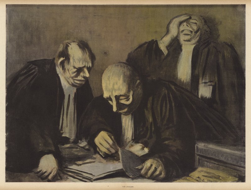 Avukatlar (renkli taş) by Jean Louis Forain