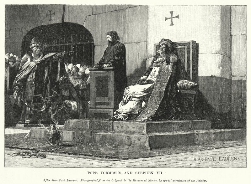 Papa Formosus ve Stephen VII (gravür) by Jean Paul (after) Laurens