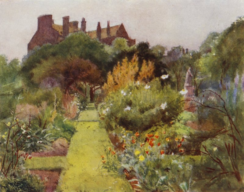 Physicke Garden, Chelsea, Bahçe Manzarası (renkli taş) by Jessie MacGregor
