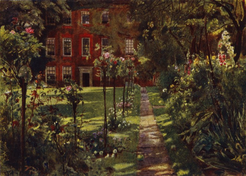 Walpole Evi, Ev ve Bahçe Manzarası (renkli taş) by Jessie MacGregor