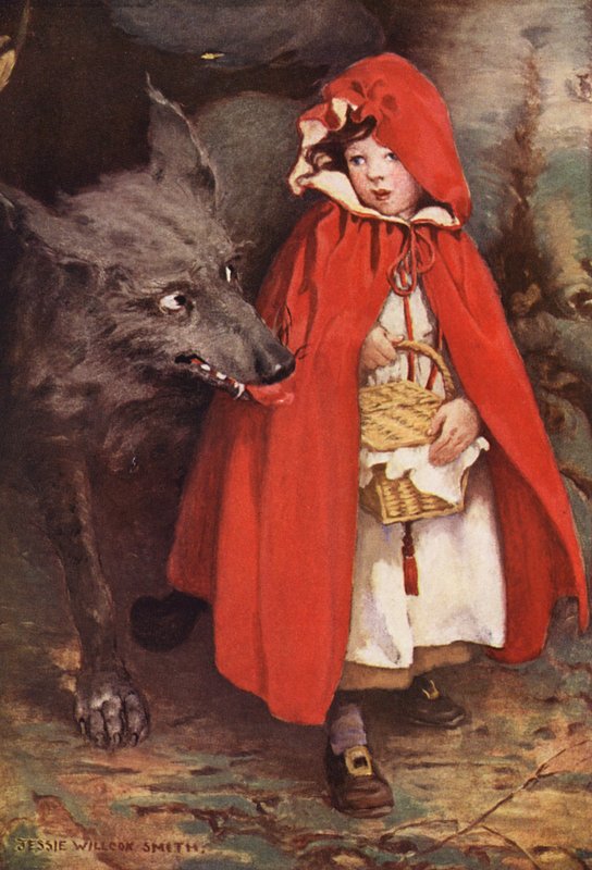 Kırmızı Başlıklı Kız (renkli litho) by Jessie Willcox Smith
