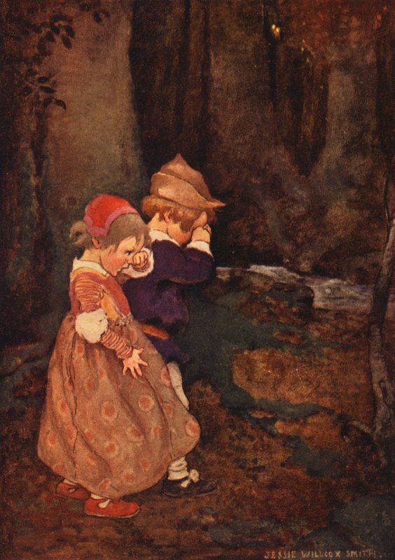 Ormandaki Babes (renkli litho) by Jessie Willcox Smith