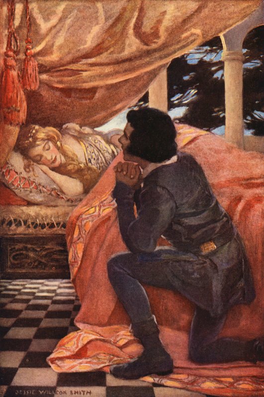 Uyuyan Güzel (renkli litho) by Jessie Willcox Smith