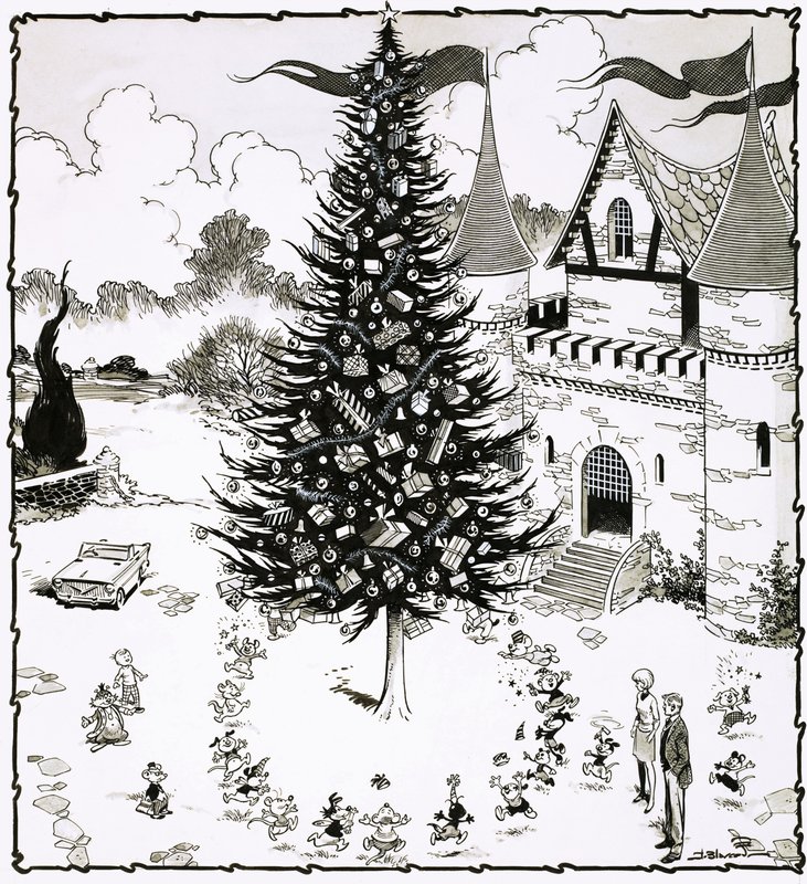 Dans eden hayvanlarla çevrili Noel ağacı by Jesus Blasco