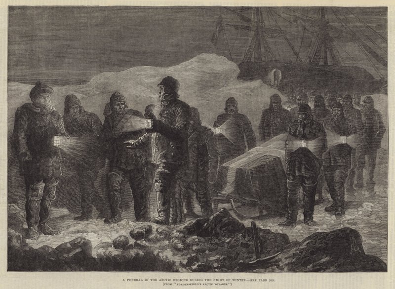 Arktik Bölgelerde Kış Gecesi Bir Cenaze by Johann Nepomuk Schonberg
