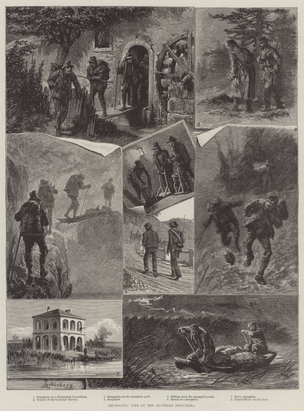 Avusturya Sınırlarında Kaçakçıların Hayatı by Johann Nepomuk Schonberg