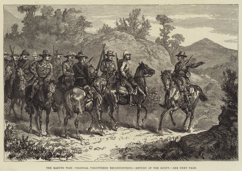 Basuto Savaşı, Koloni Gönüllüleri keşif, İzcinin Dönüşü by Johann Nepomuk Schonberg