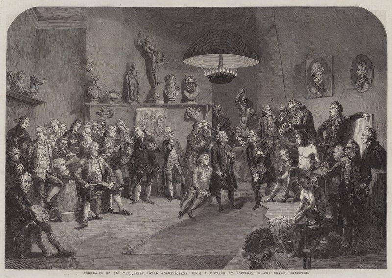 Tüm İlk Kraliyet Akademisyenlerinin Portreleri by Johan Joseph Zoffany