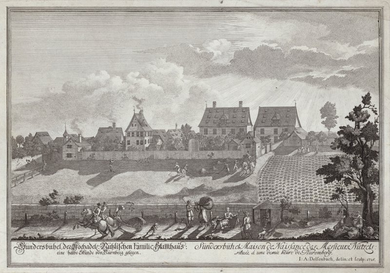 Sundersbuhl, Nutzel ailesinin Nürnberg yakınlarındaki ikametgahı by Johann Adam Delsenbach