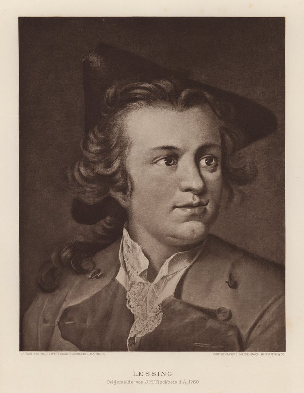 Gotthold Ephraim Lessing, Alman oyun yazarı ve filozof (litho) by Johann Heinrich Tischbein