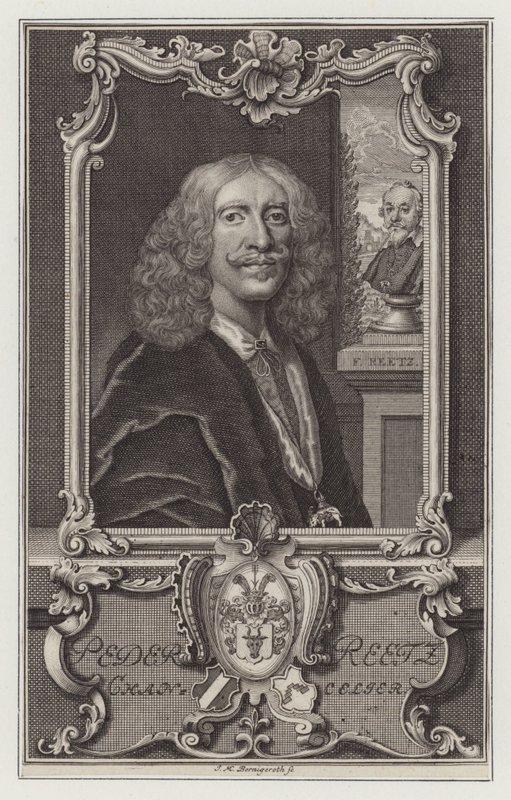 Peder Reedtz, Danimarkalı politikacı ve büyükelçi (gravür) by Johann Martin Bernigeroth