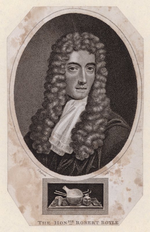 Robert Boyle, Anglo-İrlandalı doğa filozofu ve kimyager (gravür) by Johannes (after) Kerseboom