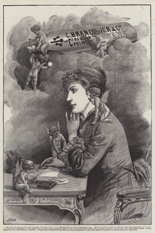 Reklam, C Brandauer ve Şirketin Dairesel Sivri Kalemleri by John Bagnold Burgess