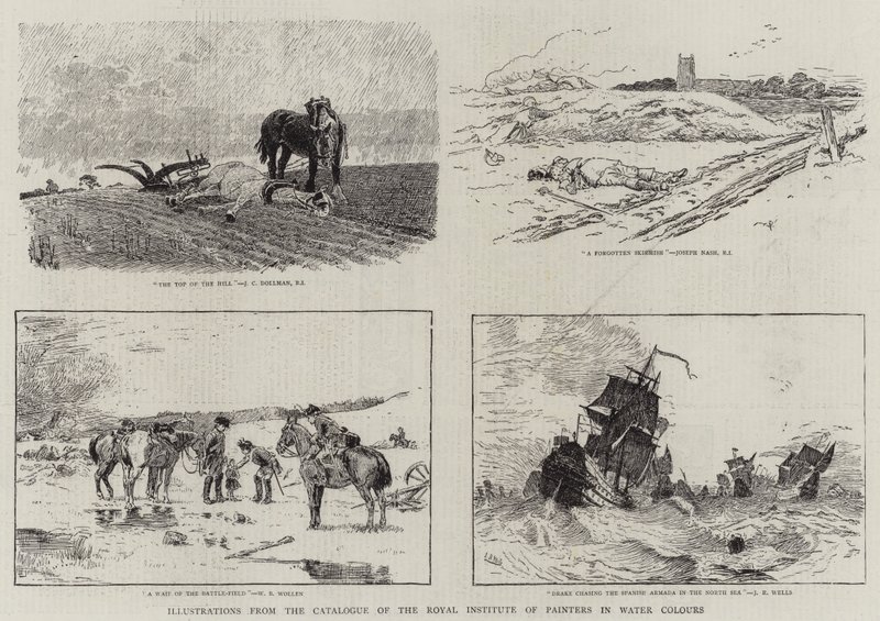 Sulu Boyalarda Kraliyet Ressamlar Enstitüsü Kataloğundan Çizimler by John Charles Dollman