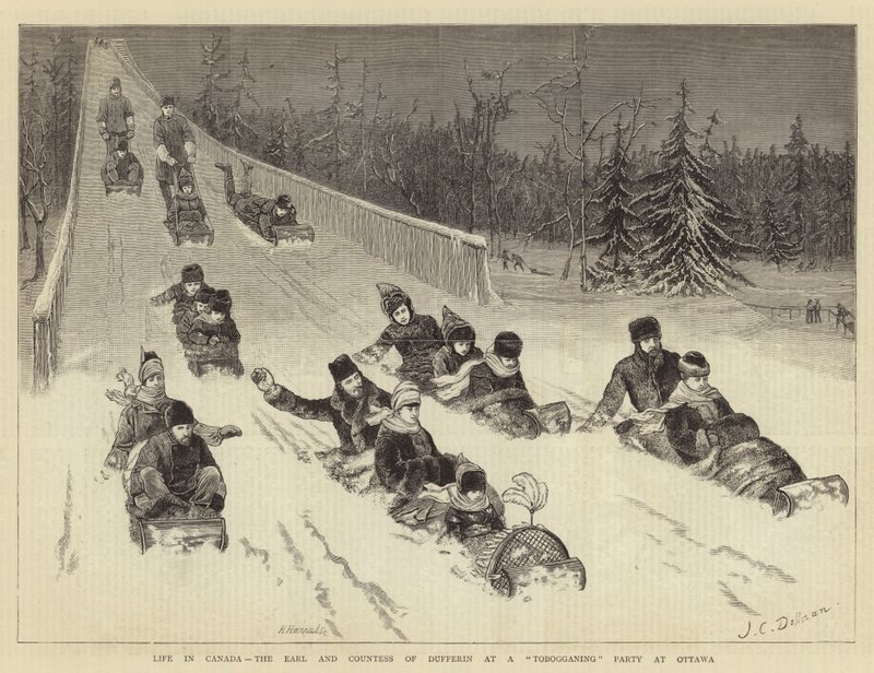 Kanada'da Yaşam, Dufferin Kontu ve Kontesi Ottawa'da Kızak Partisinde by John Charles Dollman