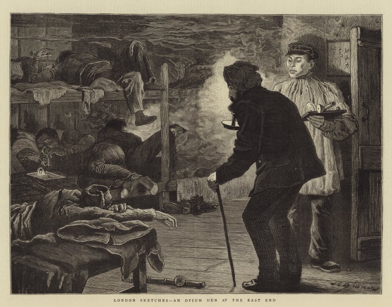 London Sketches, Doğu Yakasında Bir Afyon Yuvası by John Charles Dollman
