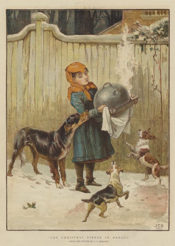 Tehlikedeki Noel Yemeği (chromolitho) by John Charles Dollman