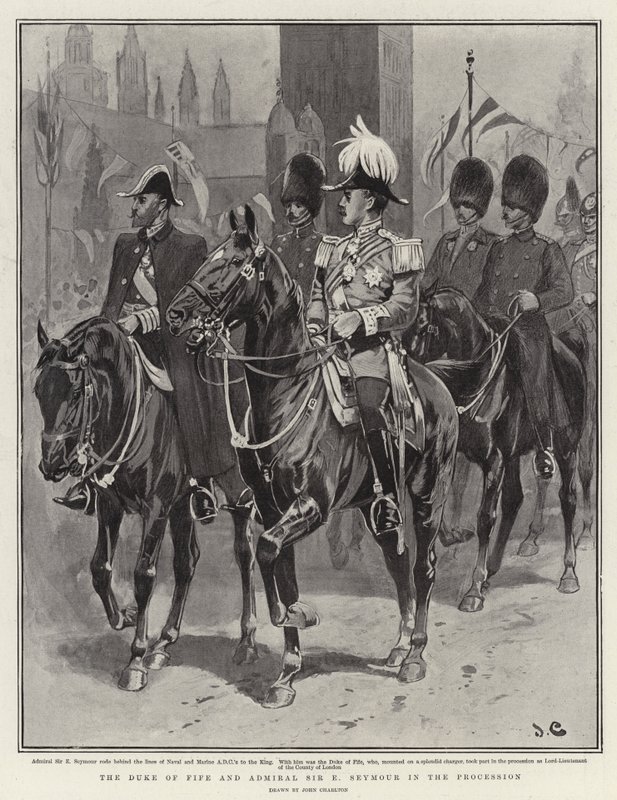 The Duke of Fife and Admiral Sir E Seymour in the Procession  by John Charlton