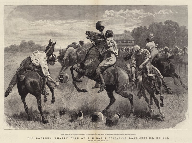 Baghi Polo-Club Yarış-Toplantısında Toprak Chatti Yarışı, Bengal by John Charlton