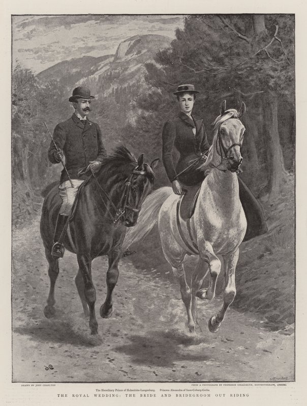 Kraliyet Düğünü, Gelin ve Damat At Binme by John Charlton