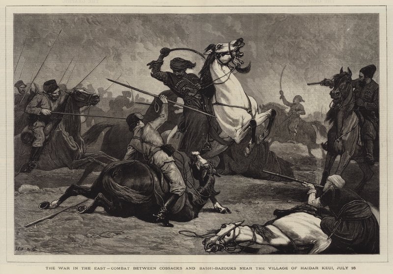 Doğuda Savaş, Haydar Keui Köyü yakınlarında Kazaklar ve Bashi-Bazuuklar Arasında Savaş, 16 Temmuz by John Charlton