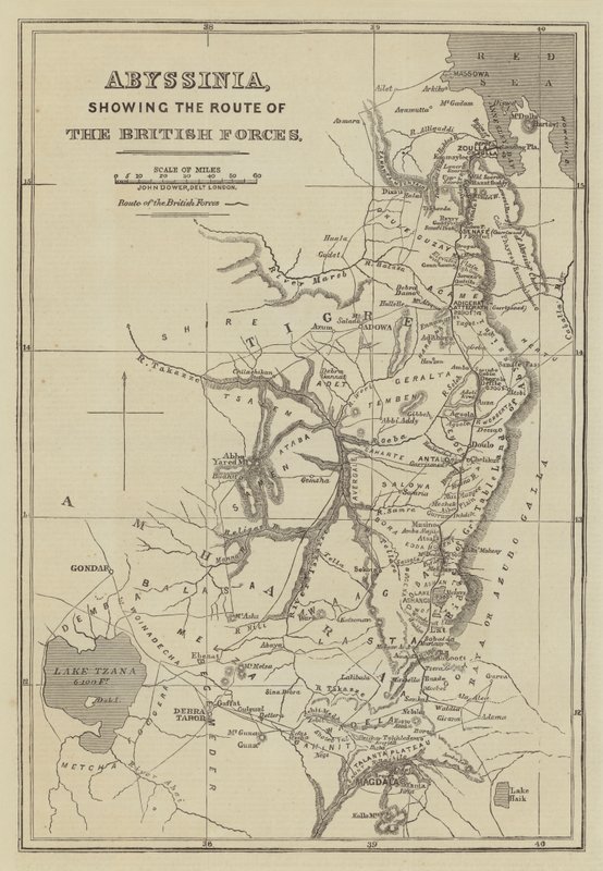 Habeşistan, İngiliz Kuvvetlerinin Rotasını gösteriyor by John Dower