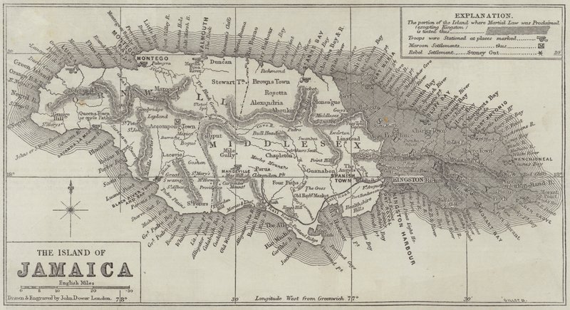 Jamaika Adası Haritası by John Dower